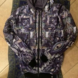 NWT grassroots Clinton Reynolds “crossing the gap/skull” reversible hoodie